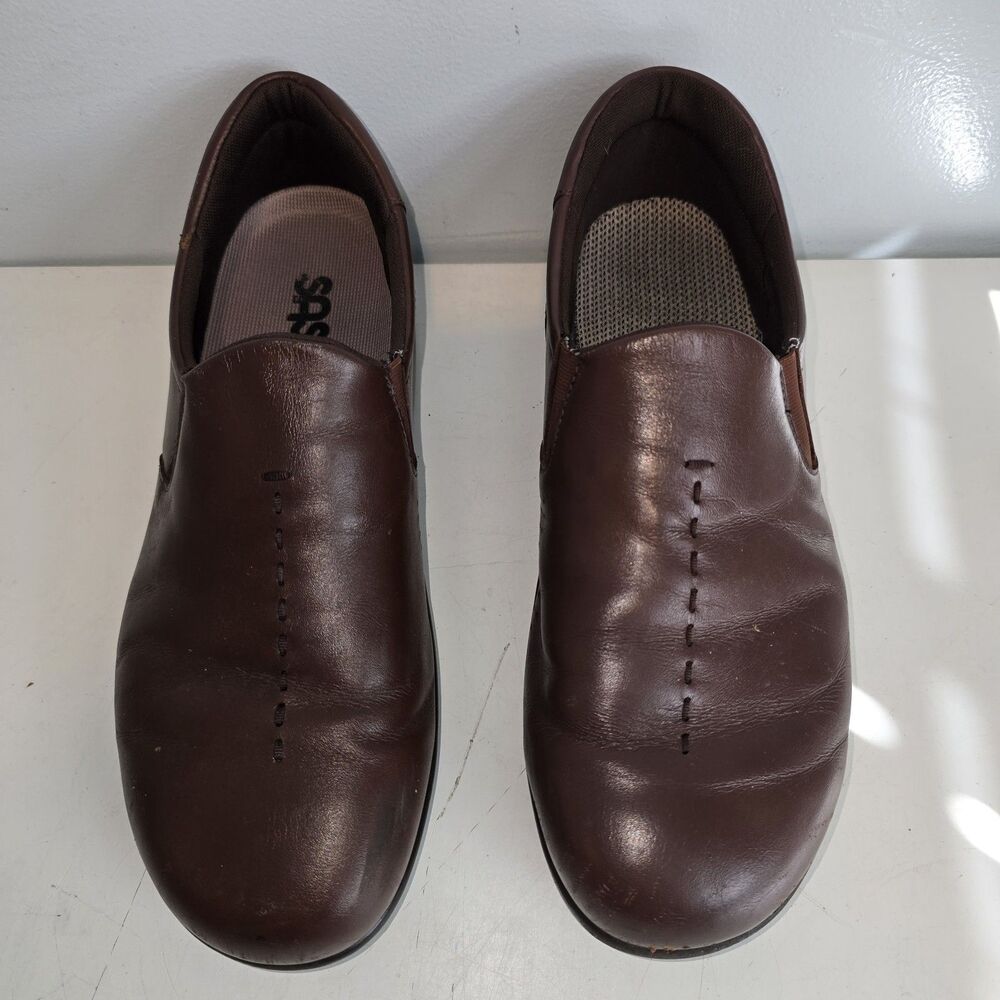 SAS Tripad Comfort Viva Brown Leather Slip-On Loafer Shoes Women's 10 1/2 W